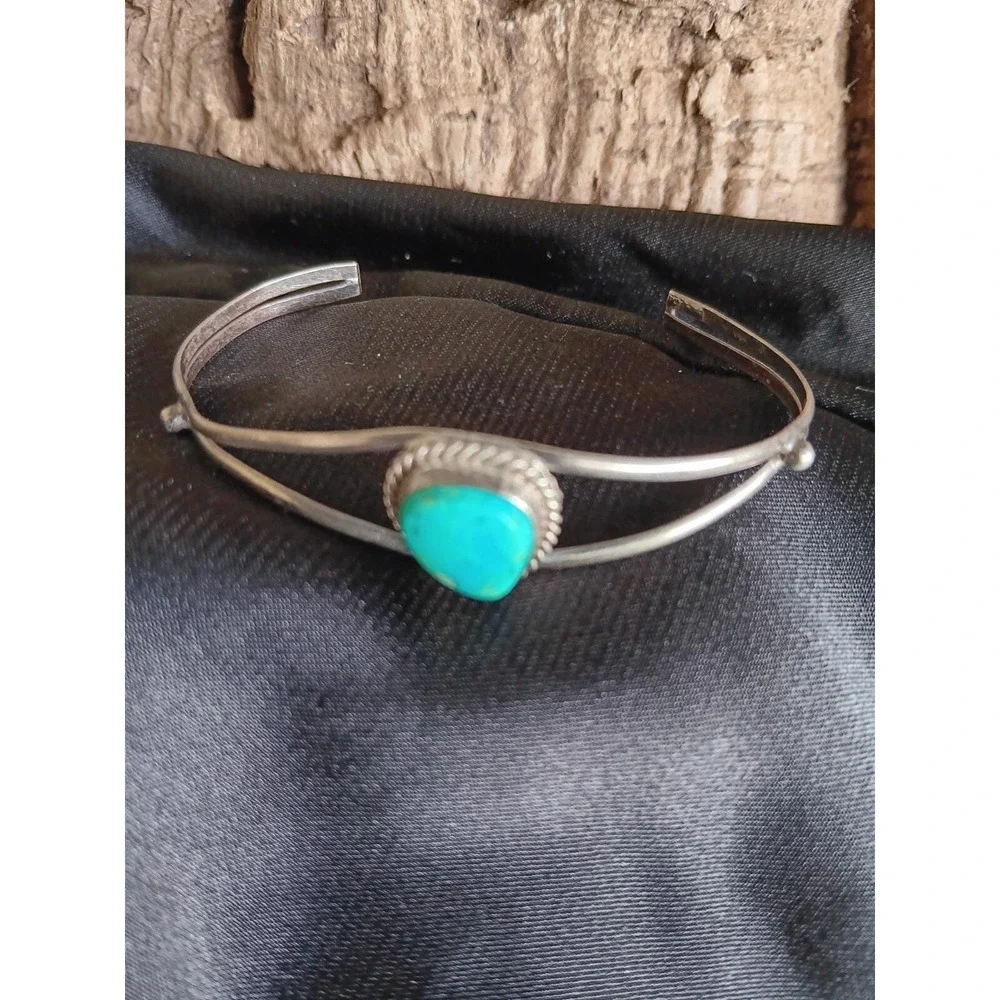 925 Silver Turquoise Bracelet by Mariano/ Dainty/Navajo Indian Sterling